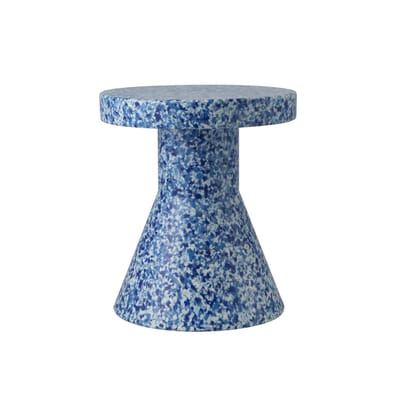 Table d'appoint Bit Cone plastique bleu / Table d'appoint - Plastique 100% recyclé / Ø 36 cm - Norma