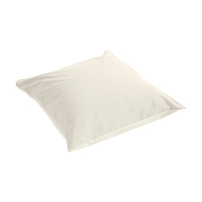 Taie d'oreiller 65 x 65 cm Duo tissu blanc beige / Coton Oeko-tex - Hay