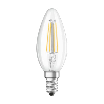 Ampoule LED E14 verre transparent / Flamme claire - 4W=40W (2700K, blanc chaud) - Osram