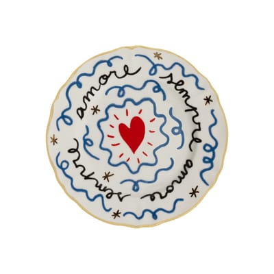 bitossi home - assiette à mignardises pangea en céramique, porcelaine couleur multicolore 16.5 x 1 cm designer made in design