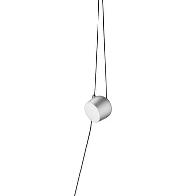 Lampe Aim Small LED gris argent métal / À suspendre - Branchement secteur / Ø 17 cm - Flos