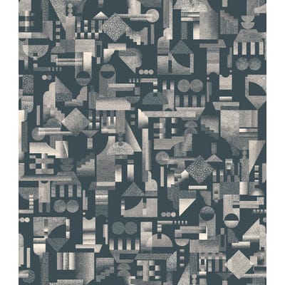 Papier peint Utopia Ascending papier noir / 1 rouleau - larg 52 cm - Petite Friture