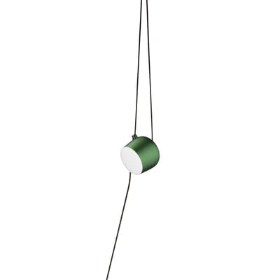 Lampe Aim Small LED métal vert / À suspendre - Branchement secteur / Ø 17 cm - Flos