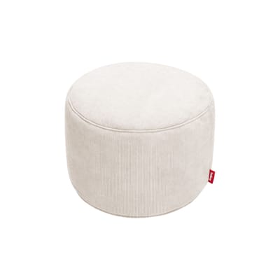 Pouf Point Cord tissu blanc / Velours côtelé - Ø 50 cm / 100% recyclé - Fatboy