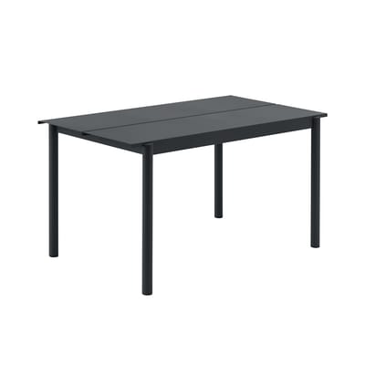 Table rectangulaire Linear métal noir / 140 x 75 cm - Muuto