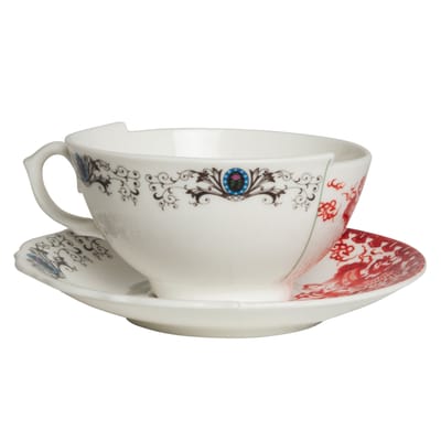 seletti - tasse à thé hybrid en céramique, porcelaine bone china couleur multicolore 20.33 x 5.7 cm designer studio ctrlzak made in design