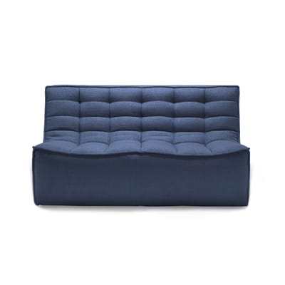 Canapé droit N701 tissu bleu / 2 places - L 140 cm - Ethnicraft