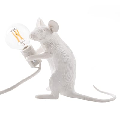Lampe de table Mouse Sitting #2/ Souris assise plastique blanc - Seletti