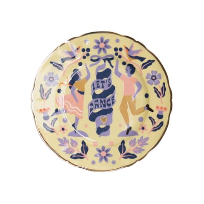 bitossi home - assiette à mignardises love party en céramique, porcelaine couleur multicolore 16 x 1 cm designer carmi grau made in design