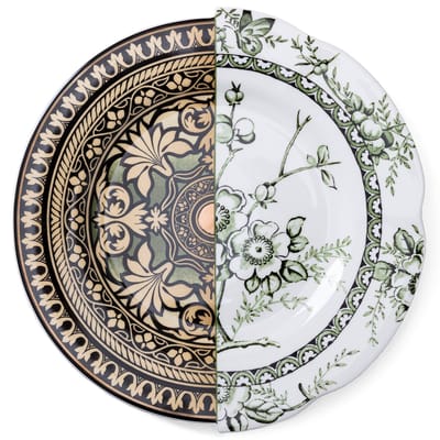seletti - assiette hybrid en céramique, porcelaine couleur multicolore 19.31 x 2.3 cm designer studio ctrlzak made in design