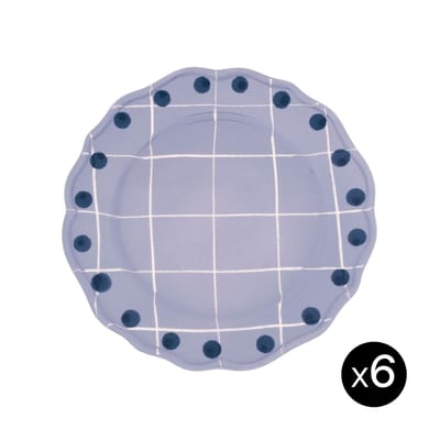 Assiette Quadri céramique violet / Set de 6 - Ø 27 cm / Peint à la main - Bitossi Home