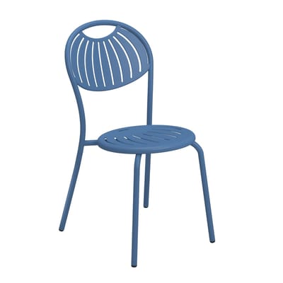 Chaise empilable Coupole métal bleu - Emu