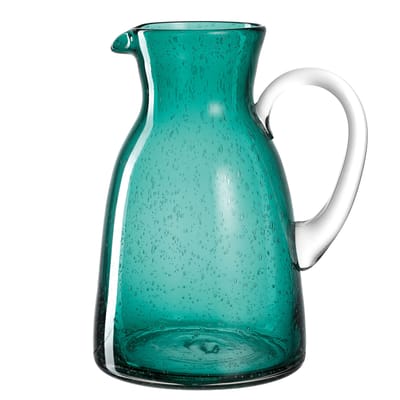 leonardo - carafe burano en verre, verre bullé couleur vert 18 x 32.08 23 cm made in design
