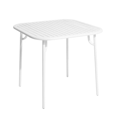 Table carrée Week-end métal blanc / 85 x 85 cm - Aluminium - Petite Friture