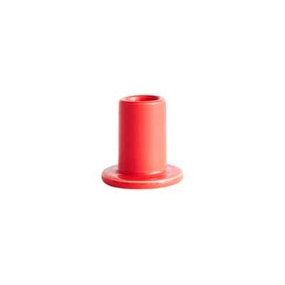 Bougeoir Tube Small céramique rouge / H 5 cm - Hay