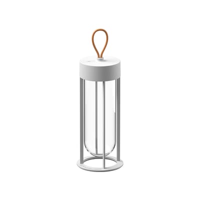 Lampe extérieur sans fil rechargeable In Vitro Unplugged LED métal verre blanc / By Starck - Flos