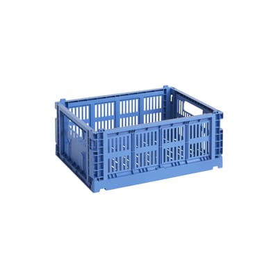 Panier Colour Crate plastique bleu Medium / 26,5 x 34,5 cm - Recyclé - Hay