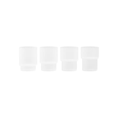 Verre à liqueur Ripple Small verre blanc / Set de 4 - Ø 5 x H 6 cm (6 cl) - Ferm Living