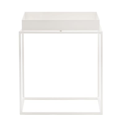 Table basse Tray métal blanc / H 40 cm - 40 x 40 cm / Carré - Hay