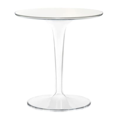 Table d'appoint Tip Top Glass verre plastique blanc - Kartell