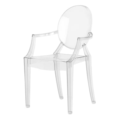 kartell - fauteuil enfant kids en plastique, polycarbonate couleur transparent 40 x 63 cm designer philippe starck made in design