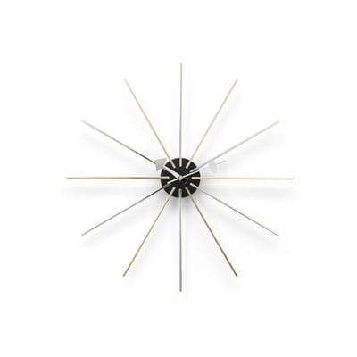 Horloge Star Clock or argent métal / By George Nelson, 1948-1960 / Ø 61 cm - Vitra