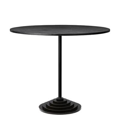Table ronde Solus bois pierre noir / Ø 90 cm - Base marbre - AYTM