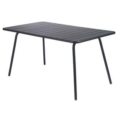 Table rectangulaire Luxembourg métal gris / 6 personnes - 143 x 80 cm - Aluminium - Fermob