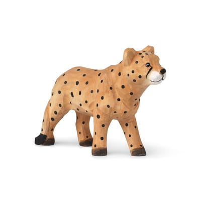 Figurine Animal bois multicolore / Guépard - Bois sculpté main - Ferm Living