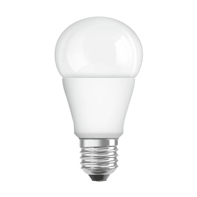 Ampoule LED E27 avec radiateur verre blanc / Standard dépolie - 5,5W=40W (2700K, blanc chaud) - Osram