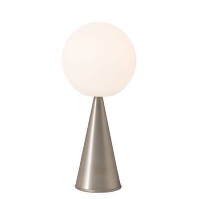 Lampe de table Bilia verre blanc argent métal / H 43 cm - By Gio Ponti (1932) - Fontana Arte