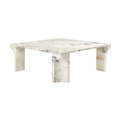 Table basse Doric pierre blanc / 80 x 80 cm - Pierre Limestone - Gubi