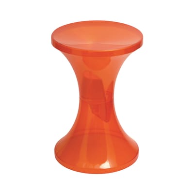stamp edition - tabouret tam en plastique, polypropylène transparent couleur orange 30 x 45 cm designer henry massonnet made in design