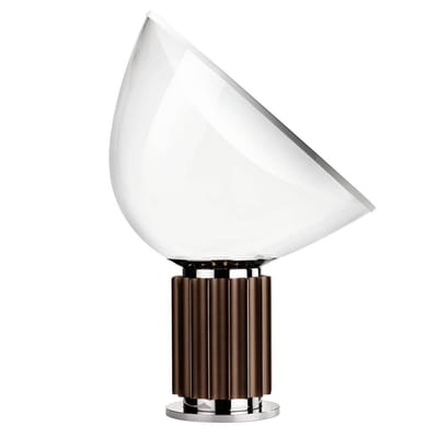 Lampe de table Taccia LED verre marron / H 64,5 cm - Castiglioni, 1962 - Flos