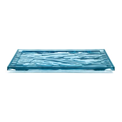 Plateau Dune Large plastique bleu / 55 x 38 cm - PMMA - Kartell
