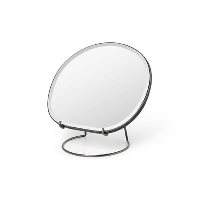 Miroir à poser Pond gris argent métal / Ø16 x H 23 cm - Ferm Living