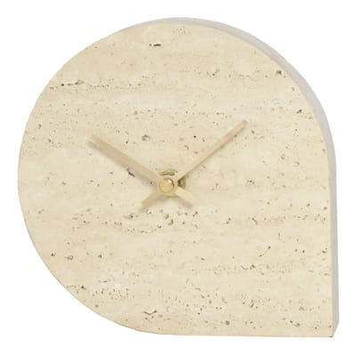Horloge à poser Stilla pierre beige / Travertin - Ø 16 cm - AYTM