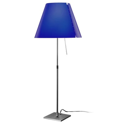 Lampe de table Costanza plastique bleu / H 76 à 110 cm - Luceplan