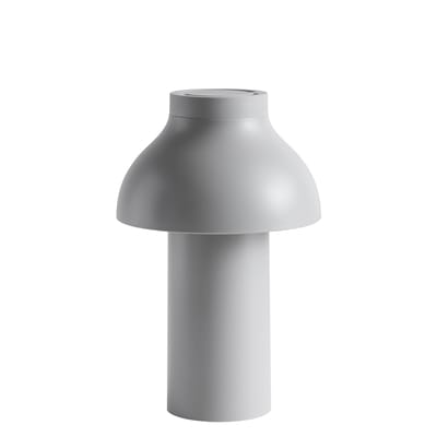hay - lampe extérieur sans fil rechargeable pc en plastique, abs couleur gris 14 x 22 cm designer pierre charpin made in design