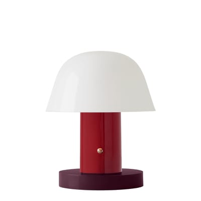 &tradition - lampe sans fil rechargeable setago violet 18 x 22 cm designer jaime  hayón plastique, polycarbonate moulé