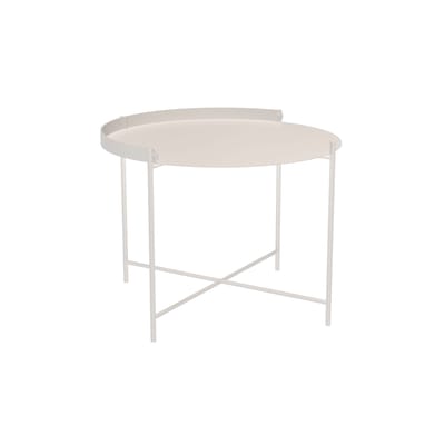 Table basse Edge métal blanc / Poignée rabattable -Ø 62 x H 46 cm - Houe