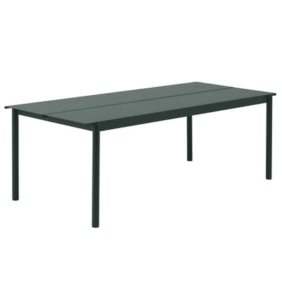 Table rectangulaire Linear métal vert / 220 x 90 cm - Muuto