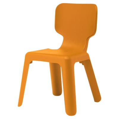magis - chaise enfant en plastique, polypropylène couleur orange 39 x 44 58 cm designer javier mariscal made in design