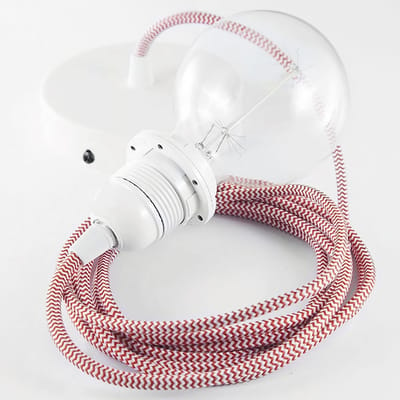 koziol - suspension lampe modulable en tissu, plastique couleur rouge 200 x 20.8 cm designer made in design
