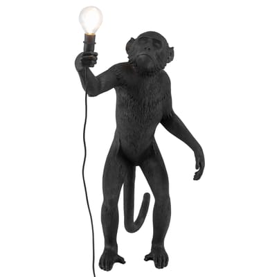 Lampe d'extérieur Monkey Standing plastique noir / Outdoor - H 54 cm - Seletti
