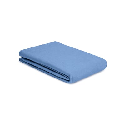 au printemps paris - drap plat 240 x 310 cm lin en tissu, lin lavé couleur bleu 19.83 made in design