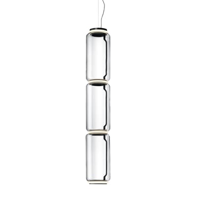Suspension Noctambule Cylindre verre transparent / LED - Ø 25 x H 139 cm - Flos