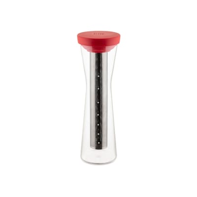 alessi - carafe pour café infusé à froid mazagran en verre, verre borosilicaté couleur rouge 25.21 x 32 cm designer giulio iacchetti made in design