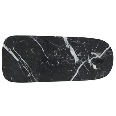 normann copenhagen - planche à découper pebble en pierre, marbre poli couleur noir 30 x 12.7 20.8 cm designer simon legald made in design