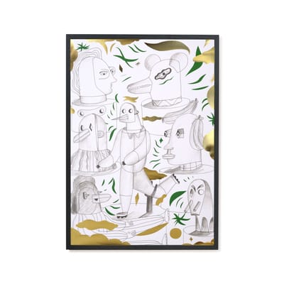 Affiche encadrée Jaime Hayon x The Wrong Shop - Animalothèque papier vert / 49.5 x 69.5 - Exclusivit